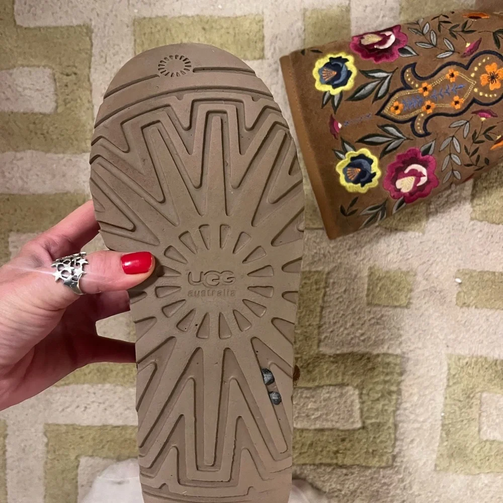 Embroidered Ugg Boots - Size 8 - Picture 5 of 9